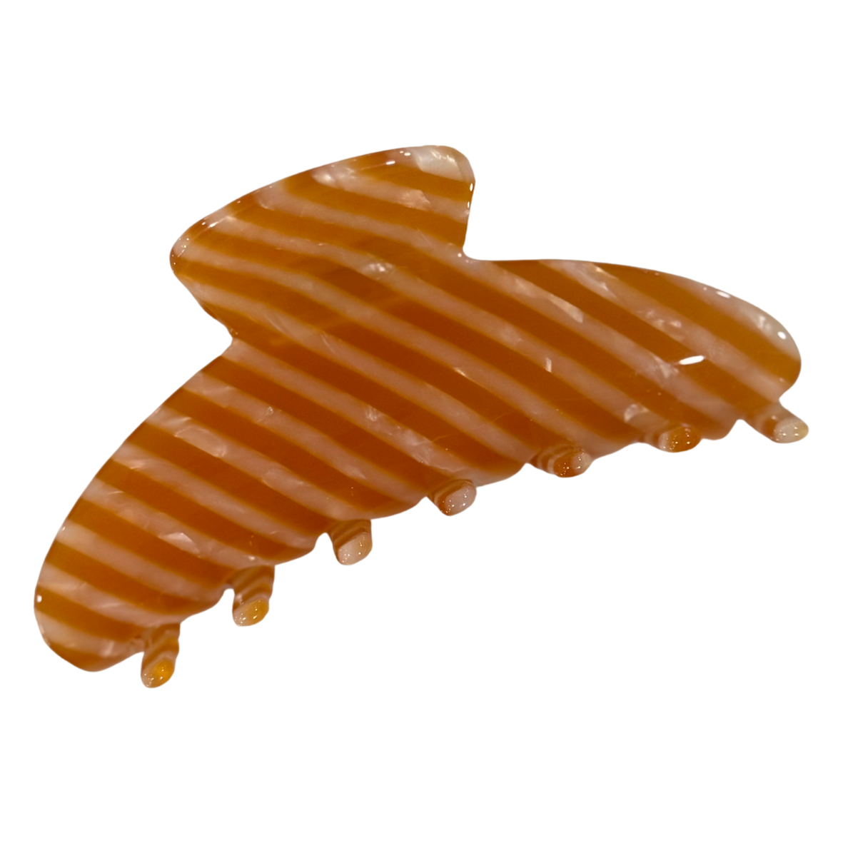 Orange Stripe Claw Clip