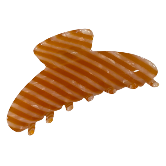 Orange Stripe Claw Clip