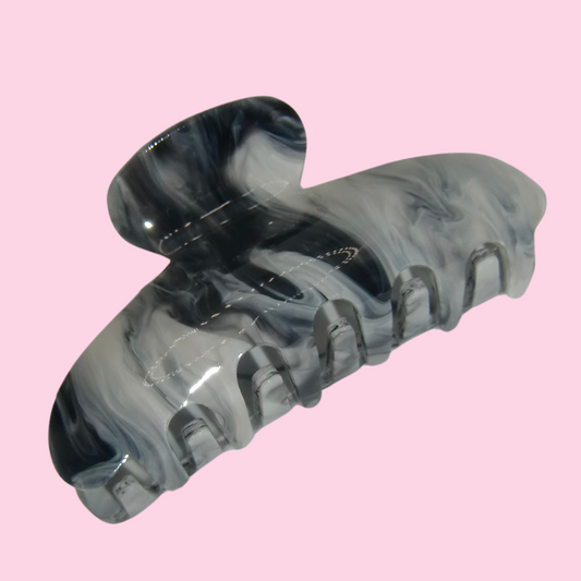 Black Marble Claw Clip