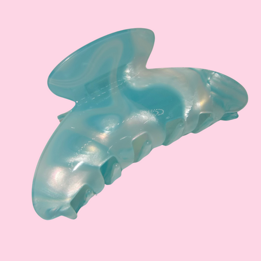 Large Aqua & White Swirl