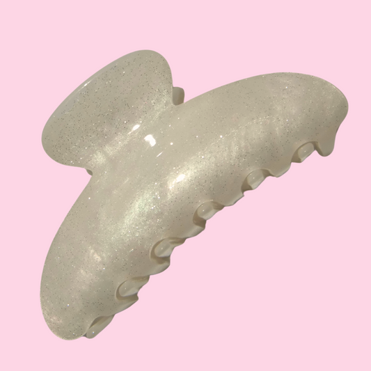 Cream Sparkle Claw Clip
