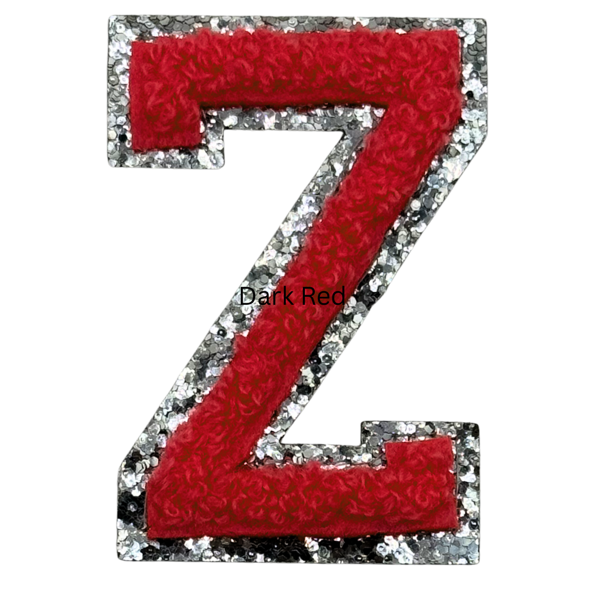 Z Chenille Letter Iron On Patch Silver (Medium)