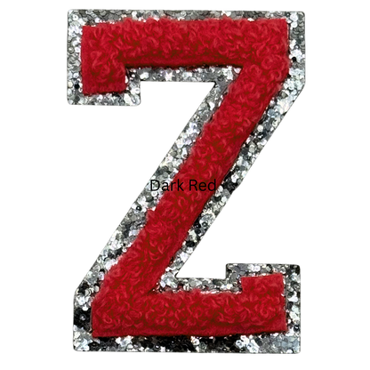 Z Chenille Letter Iron On Patch Silver (Medium)