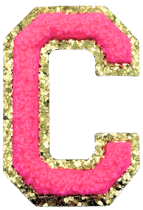 C Chenille Letter Iron On Patch Gold (Medium)