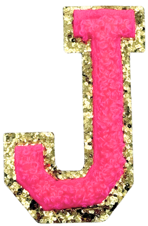 J Chenille Letter Iron On Patch Gold (Medium)