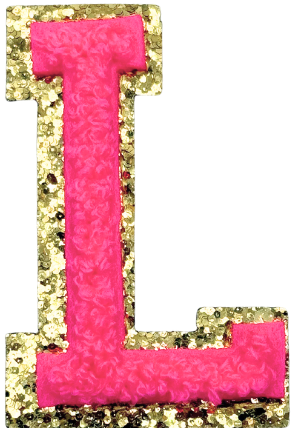 L Chenille Letter Iron On Patch Gold (Medium)