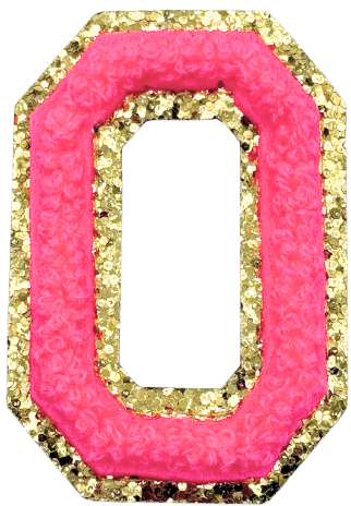 O Chenille Letter Iron On Patch Gold (Medium)