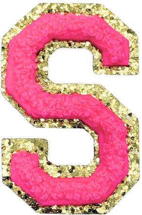 S Chenille Letter Iron On Patch Gold (Medium)