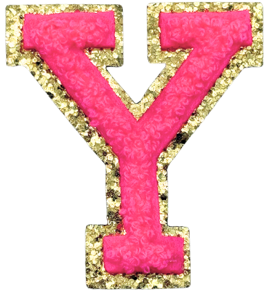 Y Chenille Letter Iron On Patch Gold (Medium)
