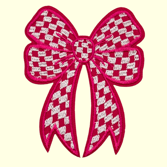 Hot Pink & White Bow