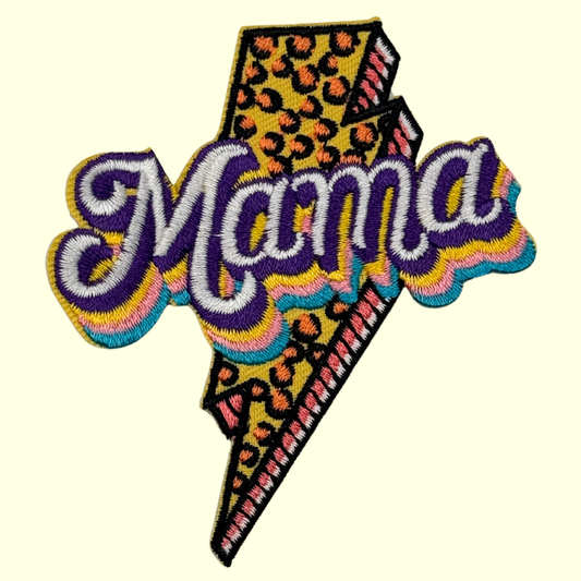 Purple Mama with Cheetah Lightning Bolt