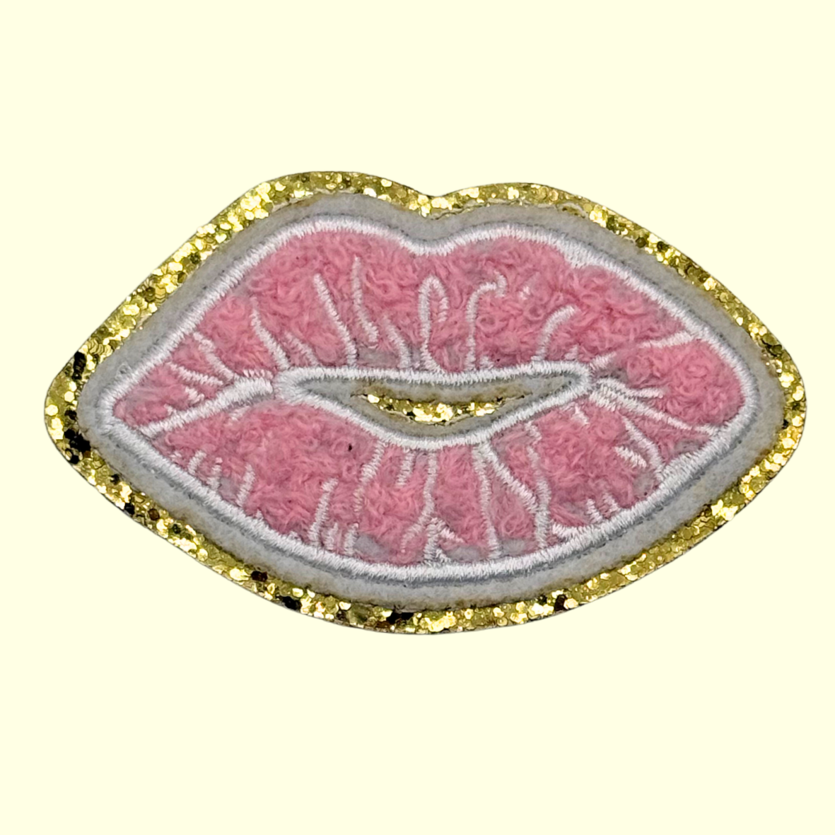 Pink Lips Trimmed in Gold Chennile