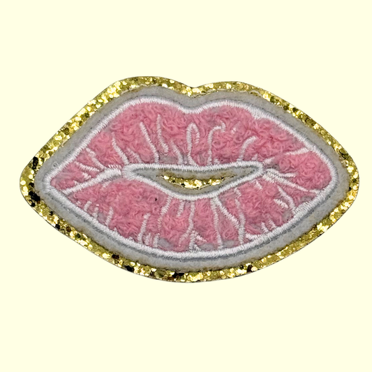 Pink Lips Trimmed in Gold Chennile