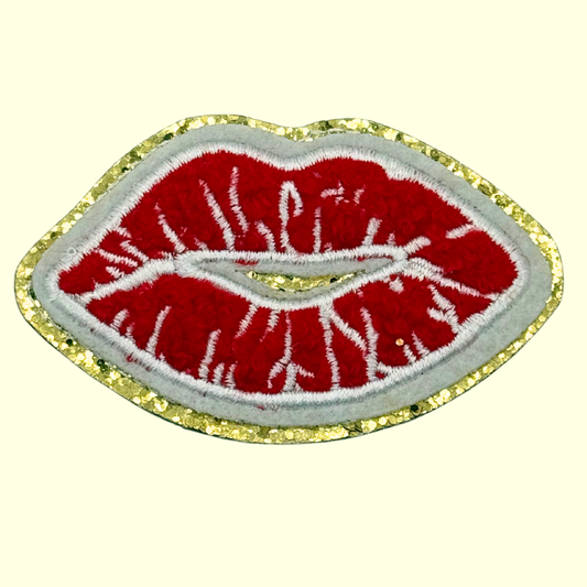 Red Lips Trimmed in Gold Chennile