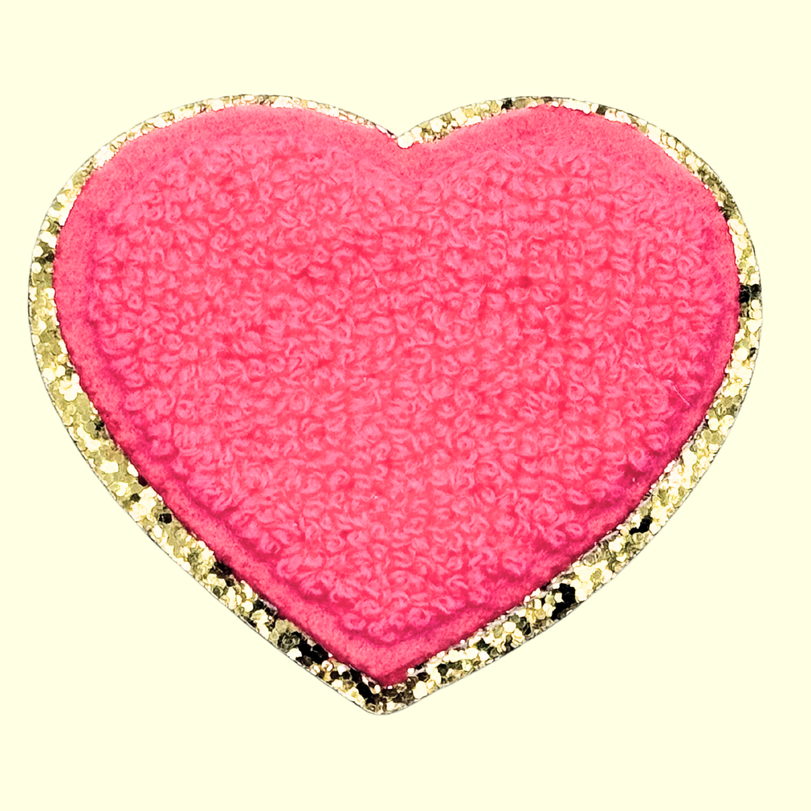 Pink Heart Trimmed in Gold Chenille