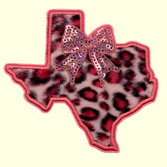 Pink Bow Cheetah Texas