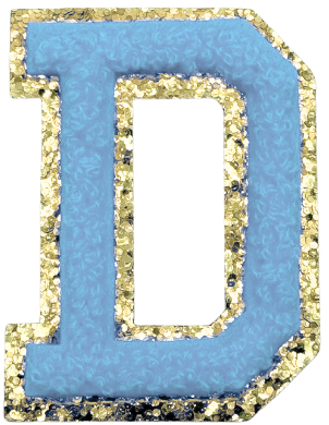 D Chenille Letter Iron On Patch Gold (Medium)
