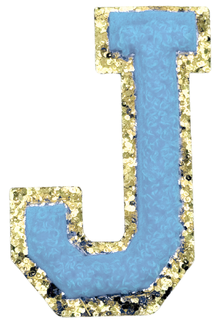J Chenille Letter Iron On Patch Gold (Medium)