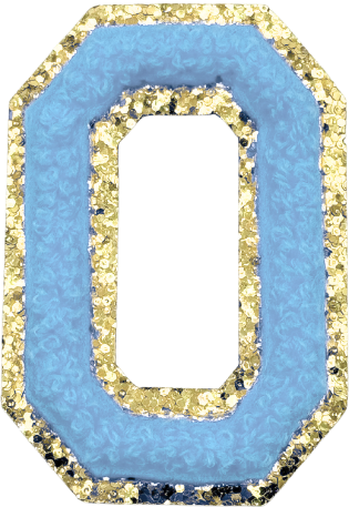 O Chenille Letter Iron On Patch Gold (Medium)
