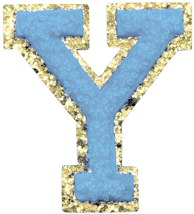 Y Chenille Letter Iron On Patch Gold (Medium)