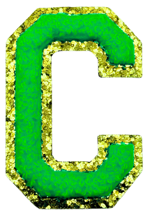 C Chenille Letter Iron On Patch Gold (Medium)