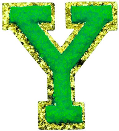 Y Chenille Letter Iron On Patch Gold (Medium)