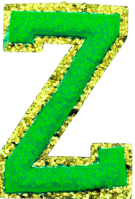 Z Chenille Letter Iron On Patch Gold (Medium)