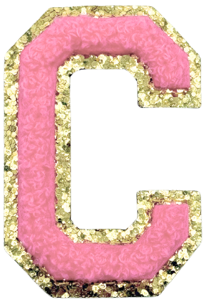 C Chenille Letter Iron On Patch Gold (Medium)