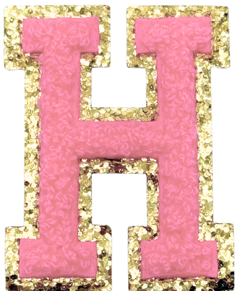 H Chenille Letter Iron On Patch Gold (Medium)