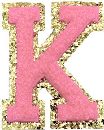 K Chenille Letter Iron On Patch Gold (Medium)