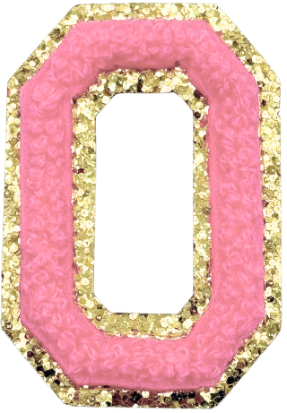 O Chenille Letter Iron On Patch Gold (Medium)
