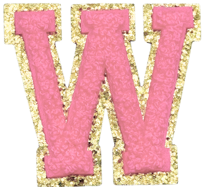 W Chenille Letter Iron On Patch Gold (Medium)