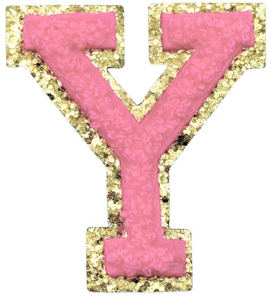 Y Chenille Letter Iron On Patch Gold (Medium)