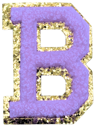 B Chenille Letter Iron On Patch Gold (Medium)