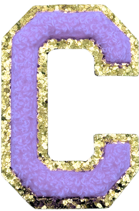 C Chenille Letter Iron On Patch Gold (Medium)