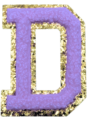 D Chenille Letter Iron On Patch Gold (Medium)