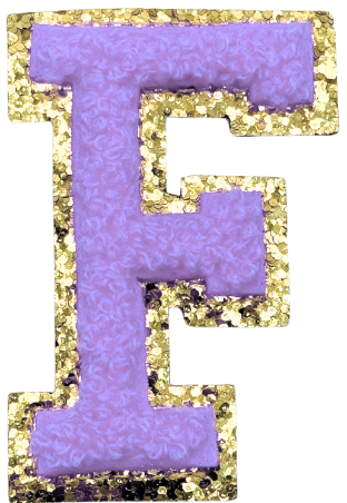 F Chenille Letter Iron On Patch Gold (Medium)