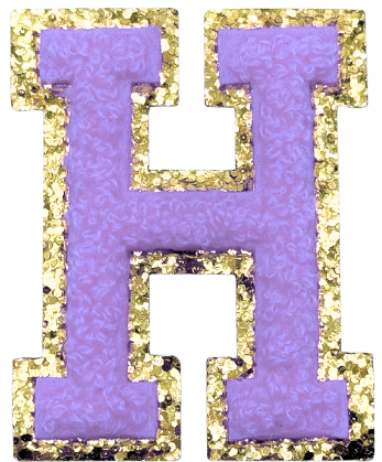 H Chenille Letter Iron On Patch Gold (Medium)