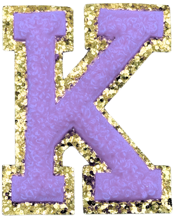 K Chenille Letter Iron On Patch Gold (Medium)