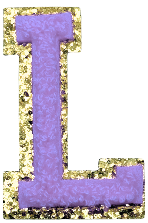 L Chenille Letter Iron On Patch Gold (Medium)