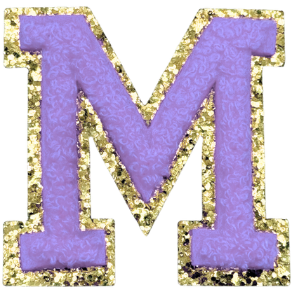 M Chenille Letter Iron On Patch Gold (Medium)