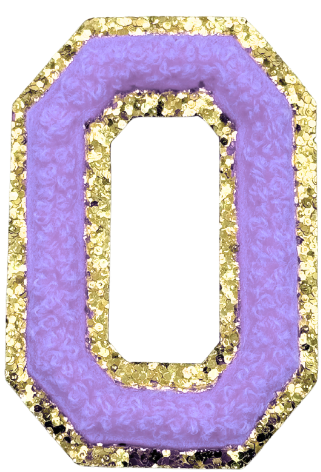 O Chenille Letter Iron On Patch Gold (Medium)