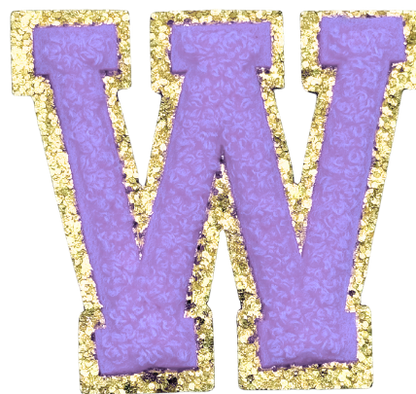 W Chenille Letter Iron On Patch Gold (Medium)