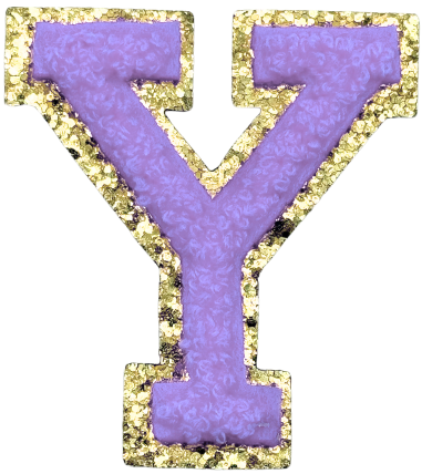 Y Chenille Letter Iron On Patch Gold (Medium)