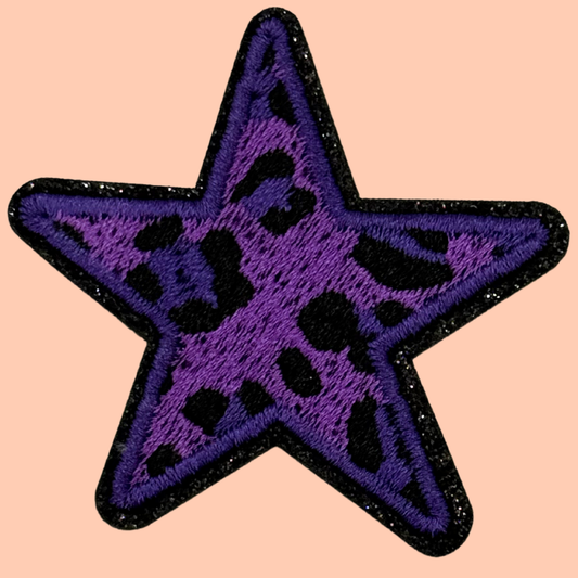 Purple Cheetah Star Trimmed in Black
