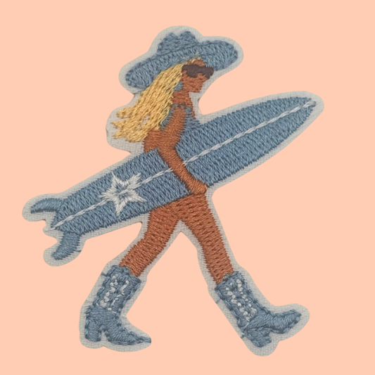 Coastal Surfer Girl with Surf Board