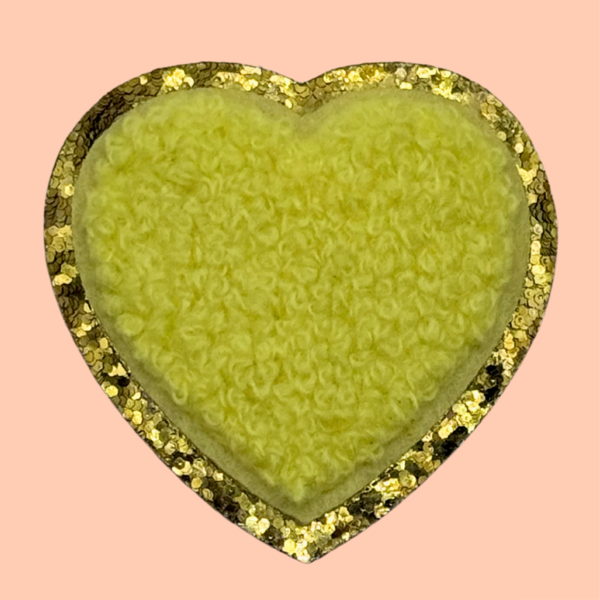 Light Yellow Heart Trimmed in Gold Chennile