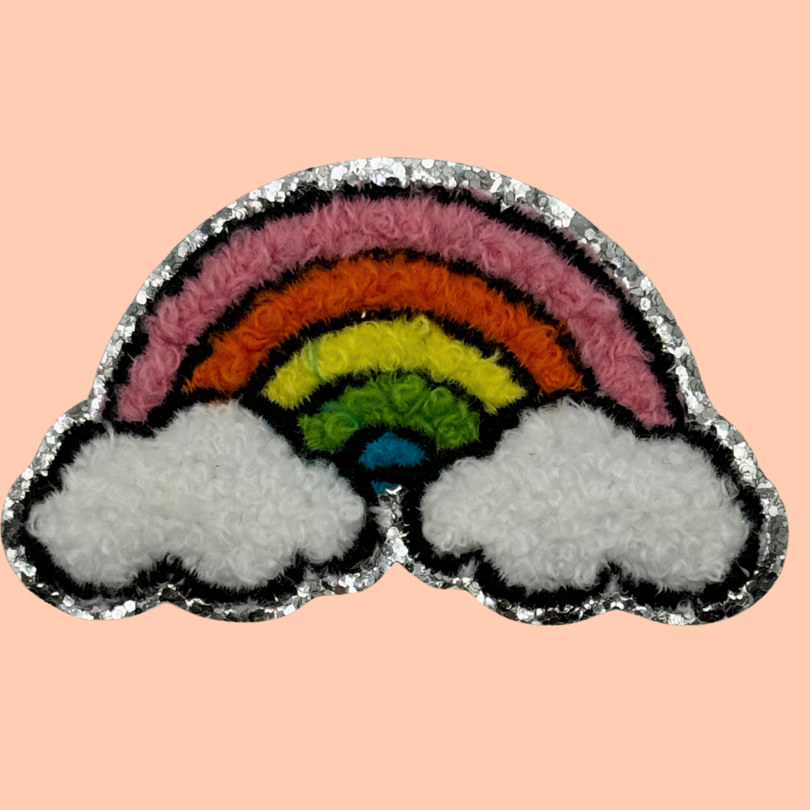 Rainbow Trimmed in Silver Chenille