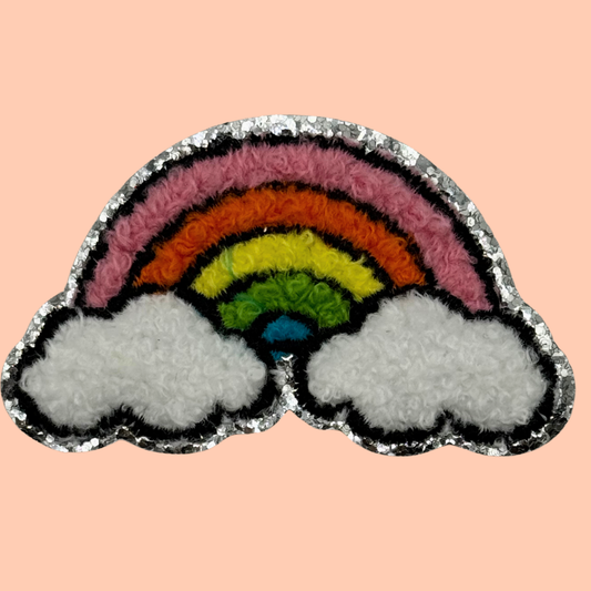 Rainbow Trimmed in Silver Chenille
