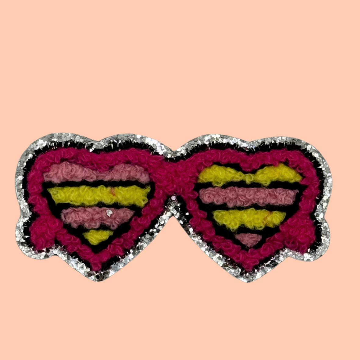 Pink & Yellow Glasses Trimmed in Gold Chenille